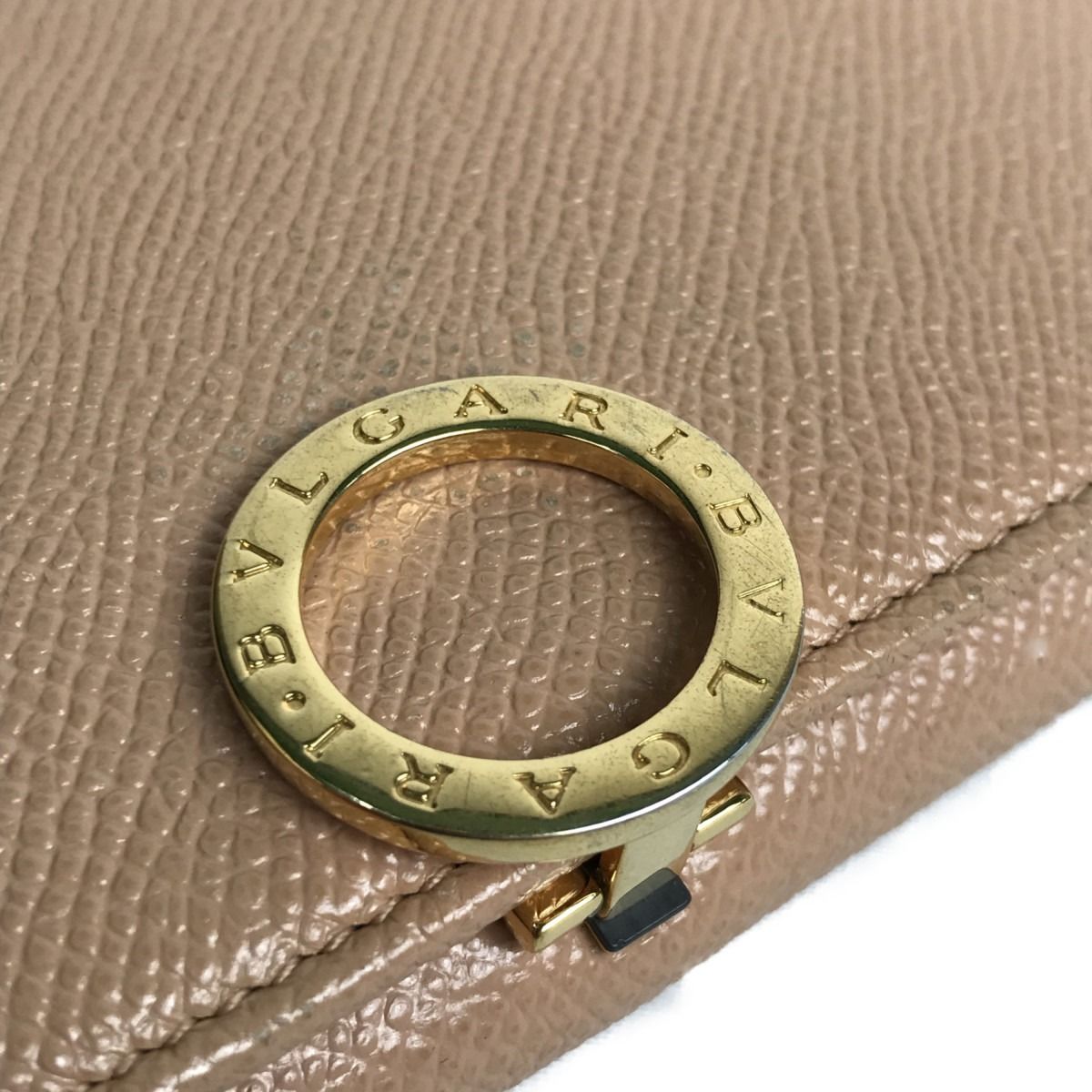 Bvlgari Bifold Long Wallet Bvlgari Bvlgari Leather 291025 Pink Beige