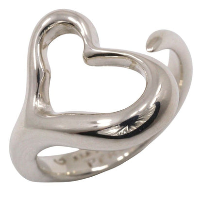 Tiffany & Co Open Heart Elsa Peretti Silver 925 Size 11 Ladies 4.1g Ring