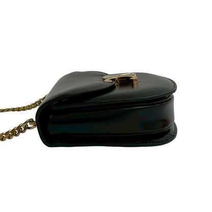 Celine Teen Chain Buzas Triomphe Logo Calf Leather Shoulder Bag