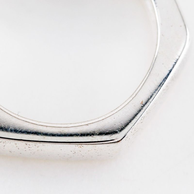 Gucci Nut Hexagon Silver 925 Size 9.5 Ladies 8.0g Ring
