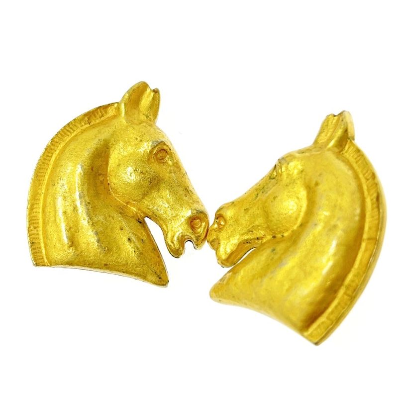 Hermes GP Bijouterie Fantaisie Horsehead Earrings with Box 307831 Earrings