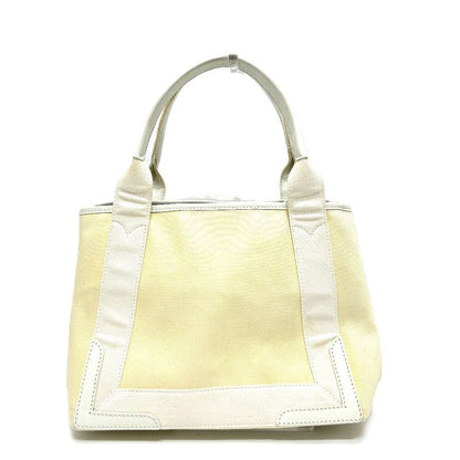 Balenciaga Tote Bag Navy Cabas S 339933 Canvas/leather White