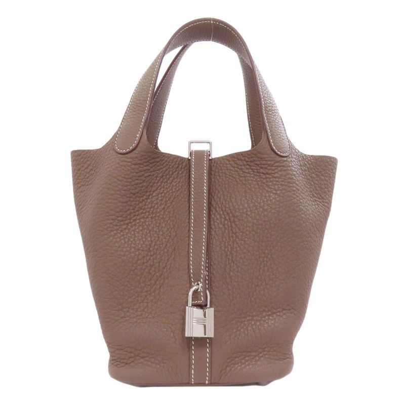 Hermes Picotin Lock PM Etape Silver Hardware Handbag Leather Women