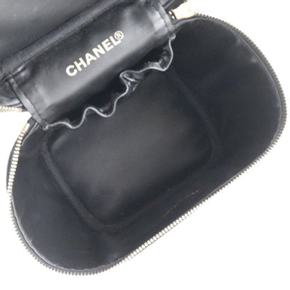 Chanel Vanity Coco Mark Handbag A01998 Caviar Skin Black Ladies Pouch