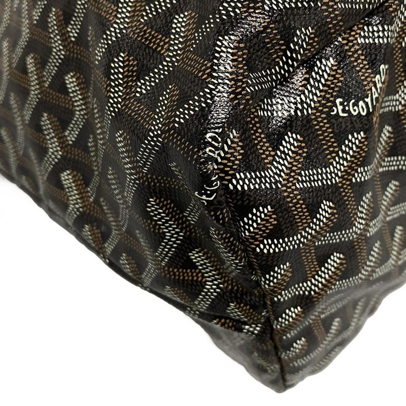Goyard Tote Bag Saint Louis PM Black×brown×white Leather