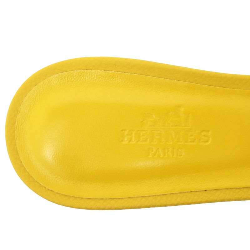 Hermes Oasis Sandals Size 35 Yellow Series Yellow Heel H Motif Ladies