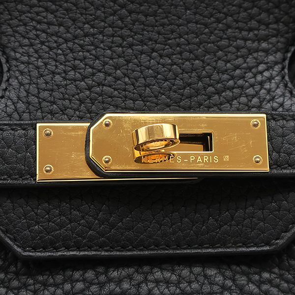 Hermes Handbag Birkin 35 Fjord Black Gold Hardware Black H Engraved [storage