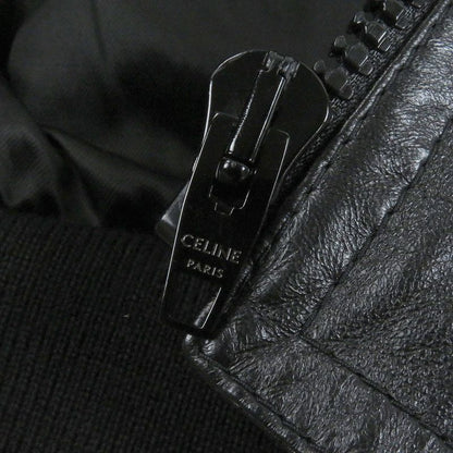 Celine 2ef32280d Cut-out Soft Lambskin Leather Jacket Blouson Black 48 Made In