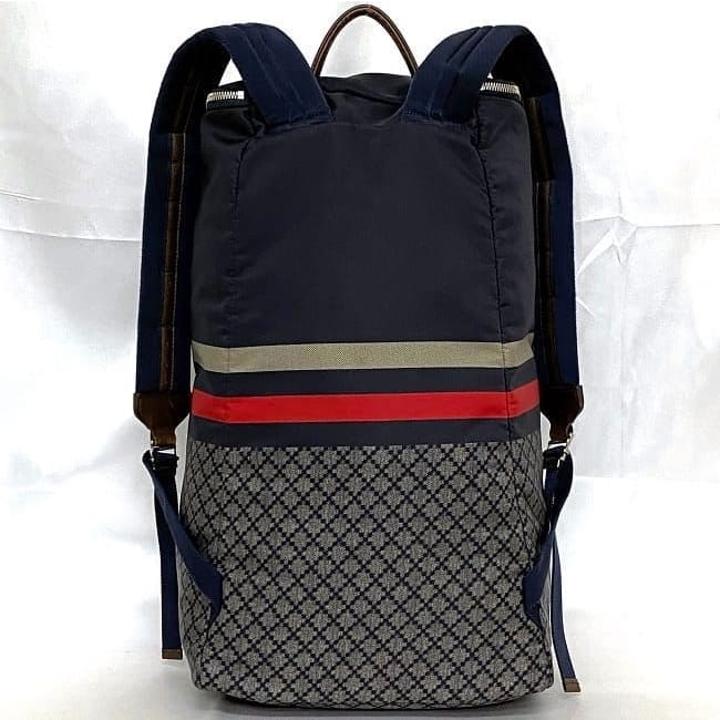 Gucci Backpack Navy Gray Diamante