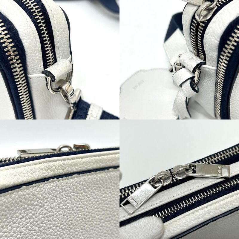 DIOR Shoulder Bag Dior X Stussy Collaboration Leather White