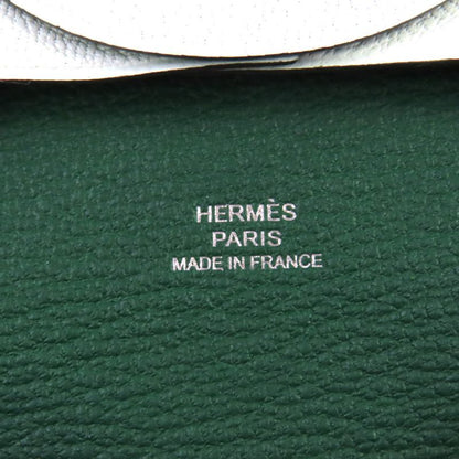 Hermes Bastia Verso Vert Peppermint Vert Moyen Chevre Silver Hardware Coin Case