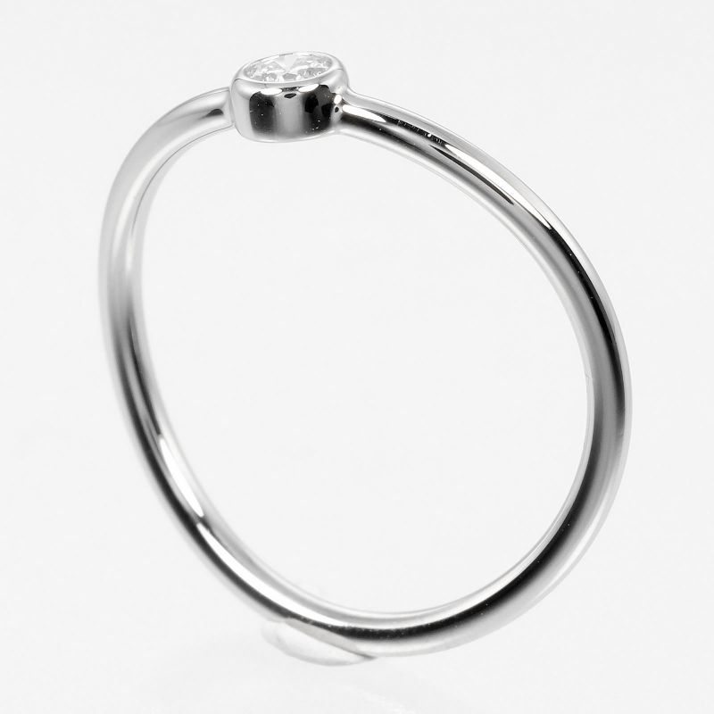 Tiffany & Co Wave Single Row Pt950platinum × Diamond #6 Ladies 1.4g Ring