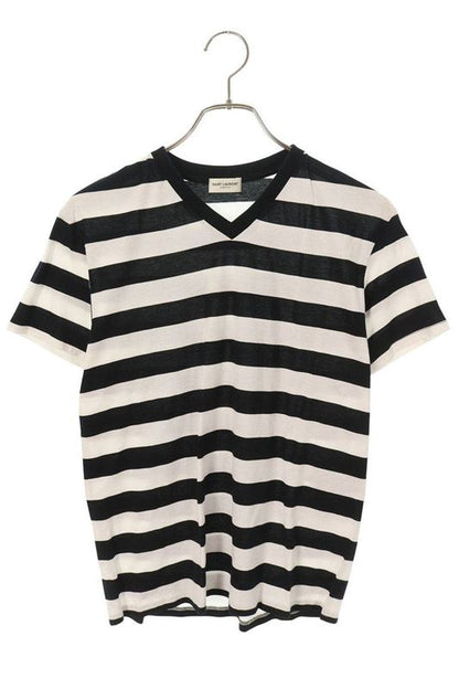 Saint Laurent Paris 316154 Y1lws V-neck Striped T-shirt Men's XS