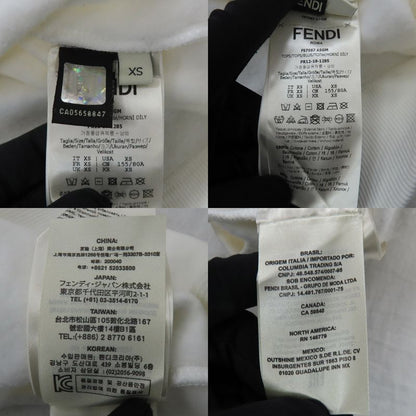 Fendi Fila Trainer Sweat Logo White XS Long Sleeve Cotton Fleece Lined