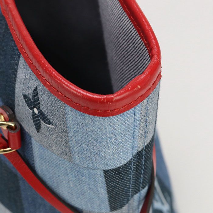 Louis Vuitton Neverfull MM Monogram Denim M44981 Tote Bag Denim Leather Women