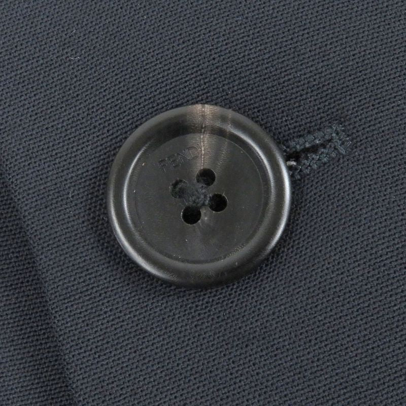 Fendi 2020 Fj0567 FF Logo Zucca Sideline Narrow Lapel Single Tailored Jacket