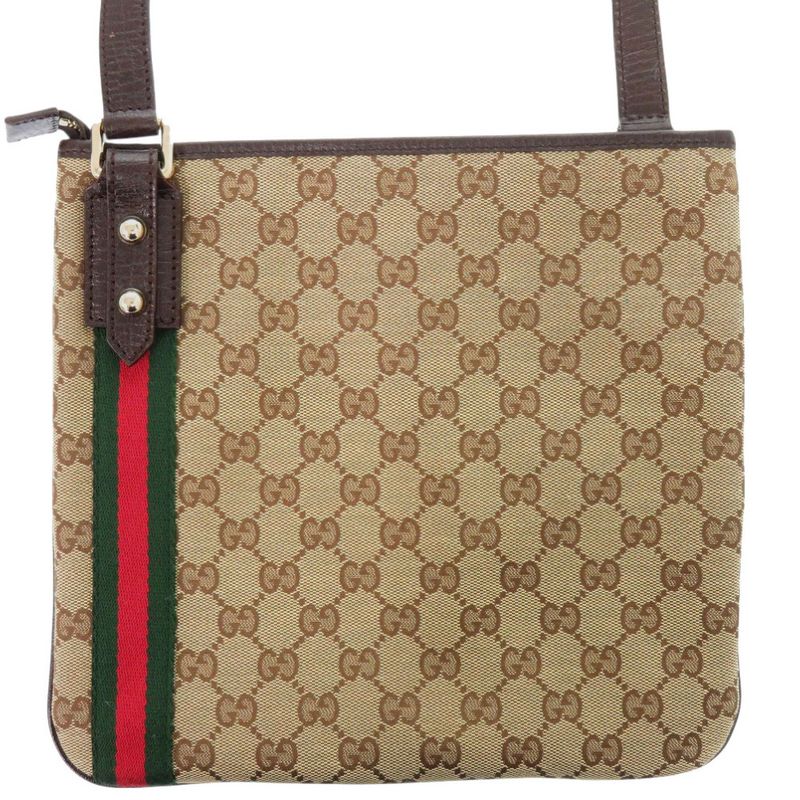 Gucci Sherry Line 144388 GG Canvas Beige Shoulder Bag 1300 Gucci