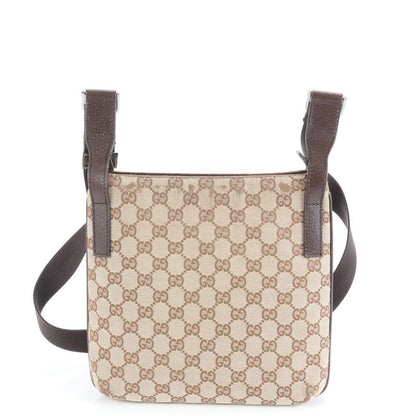 Gucci GG Canvas Leather Shoulder Bag Crossbody Messenger Business Commuter Tote