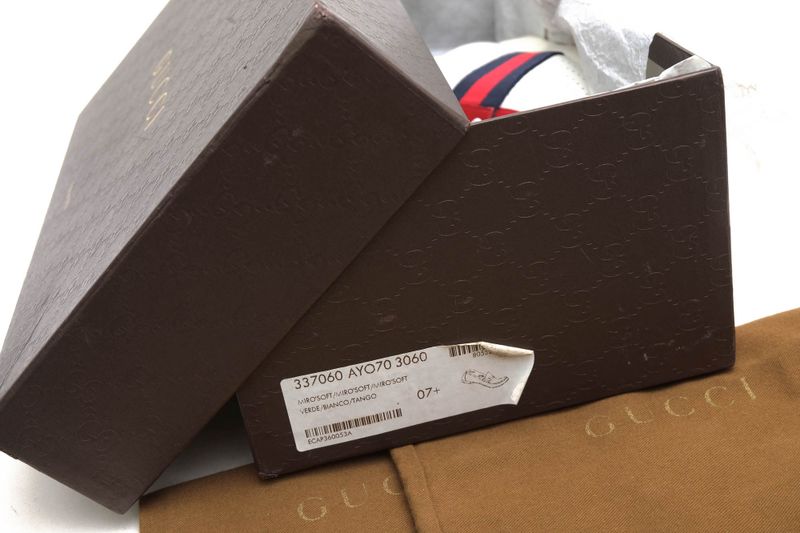 Gucci Shoes Sneakers Shoes Low Cut Ladies Women Leather Genuine White 192713