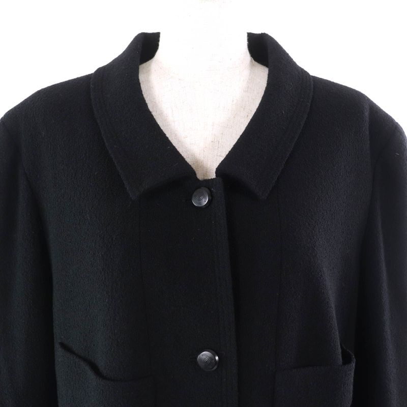 CHANEL Vintage 98A P11506 Wool Coco Mark Button Wool Tweed Jacket Skirt Setup