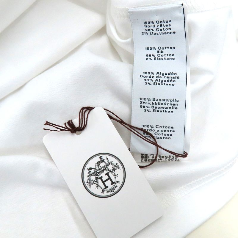 Hermes Short Sleeve T-shirt White L Size Fragments Equestres Blanc