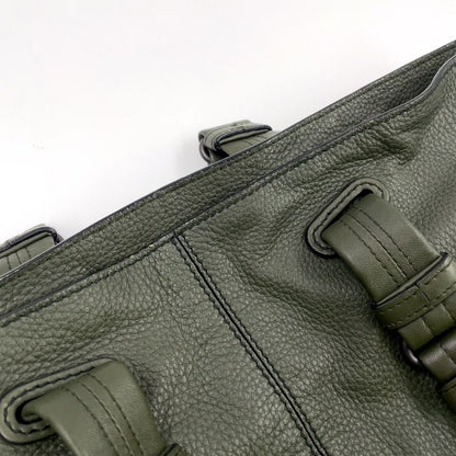 Bottega Veneta Tote Leather Khaki Green Handbag Black