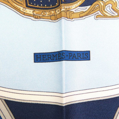 Hermes Springs 100% Silk Carré 45 Scarf Blue Navy Color Made In France Women's