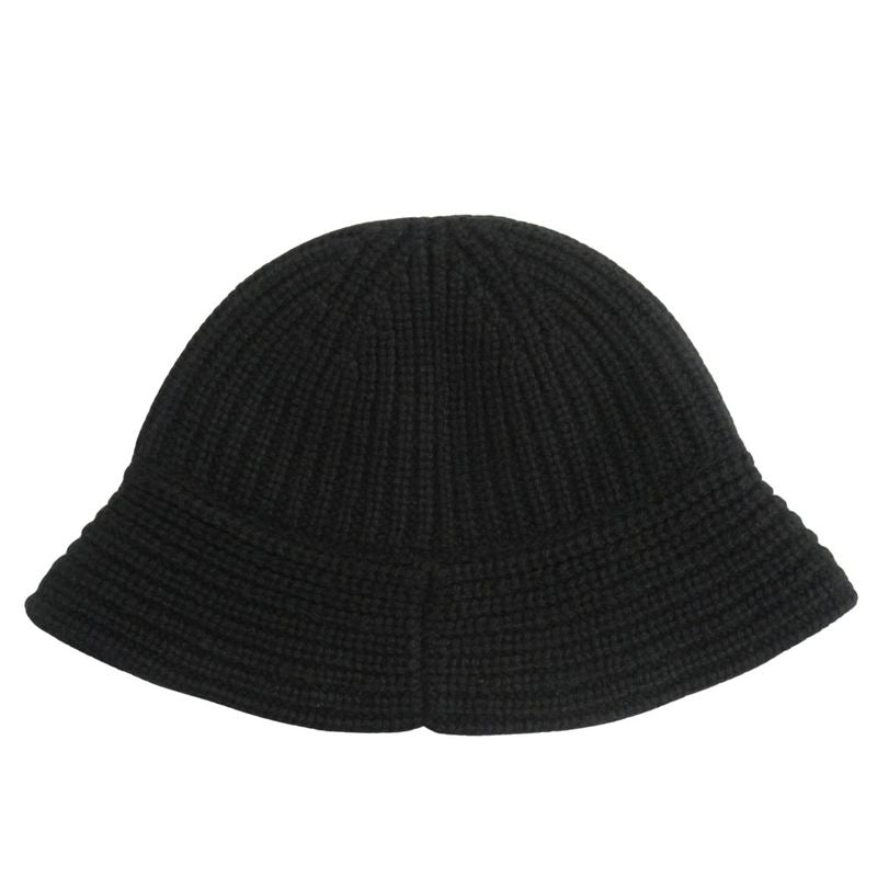 Celine Triomphe Crochet Bucket Hat 100% Cashmere Knit Size Tu Black Men's