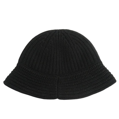 Celine Triomphe Crochet Bucket Hat 100% Cashmere Knit Size Tu Black Men's