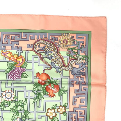 Hermes Scarf Carre 90 2002 Turandot Natsunohidaka Orange Blue Turandot Pink