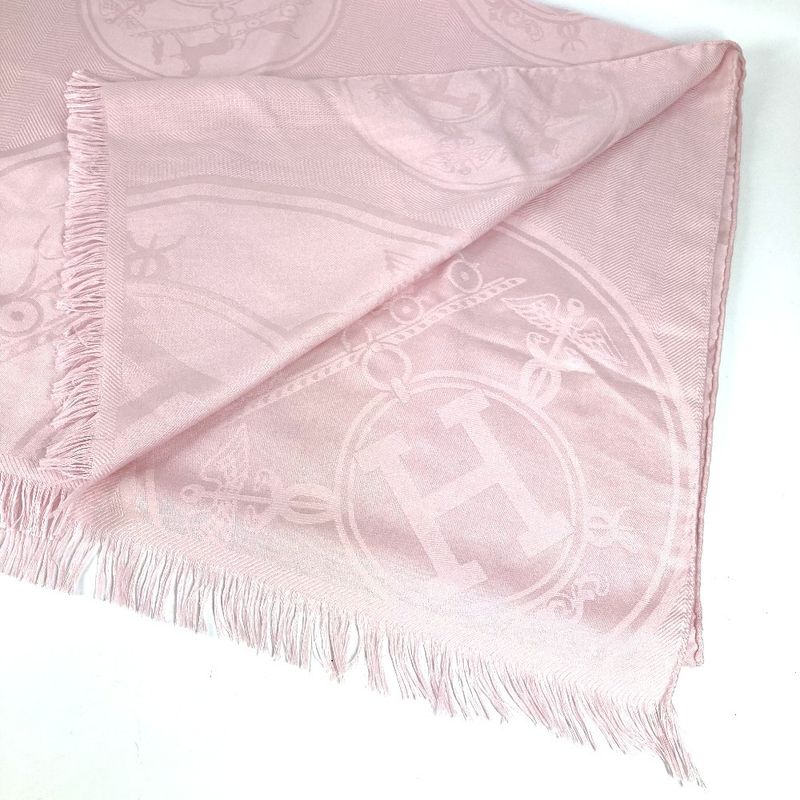 Hermes Stole New Livris Cashmere Rose Pearl Pink