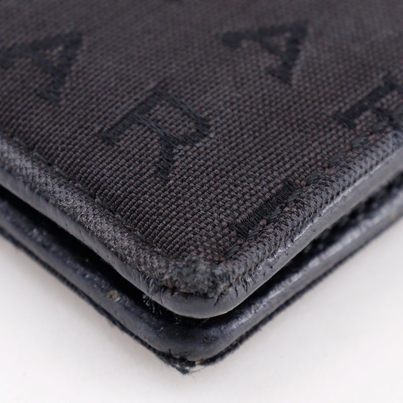 Bvlgari Logomania Wallet Canvas Black Men's Bifold Wallet