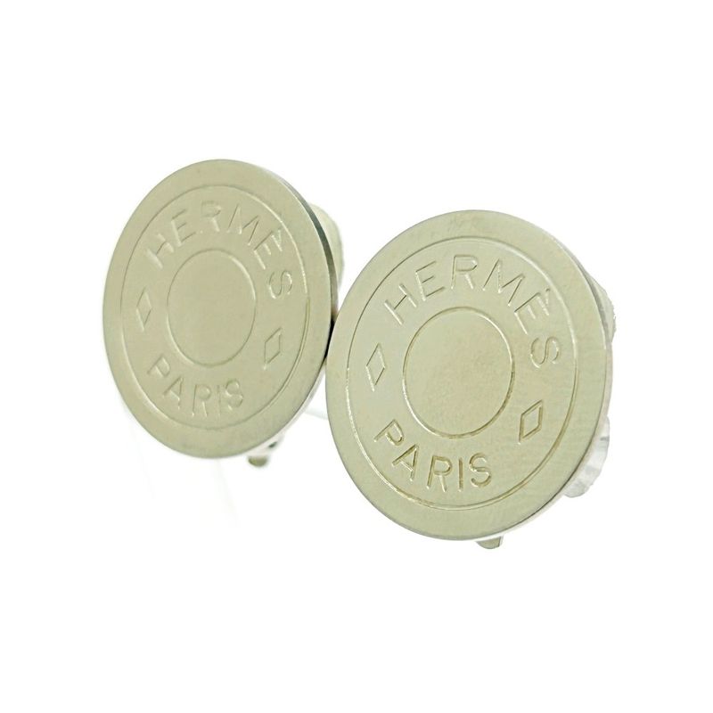 Hermes Metal Serie Earrings Ladies Silver 386962 Earrings