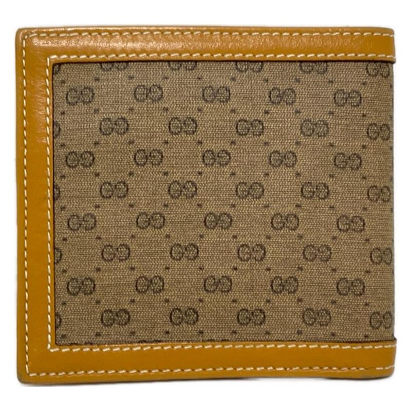Gucci Bifold Wallet Old Gucci Micro GG Brown And Light Brown Leather
