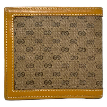 Gucci Bifold Wallet Old Gucci Micro GG Brown And Light Brown Leather