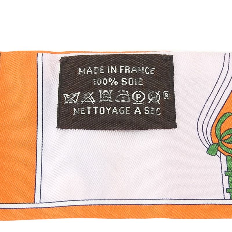 Hermes Twille Scarf Camails 100% Silk Orange Multicolor Small Accessories Women