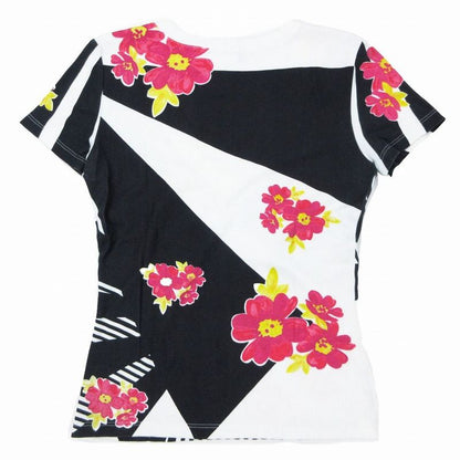 Christian Dior 04ss Dolls Stripe Floral V-Neck T-Shirt Short Sleeves Size M