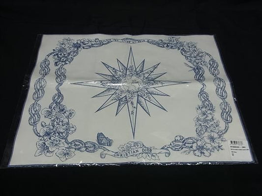 Christian Dior Rêve D'infini Linen Tablecloth Tableware Ivory And Blue Bi9424