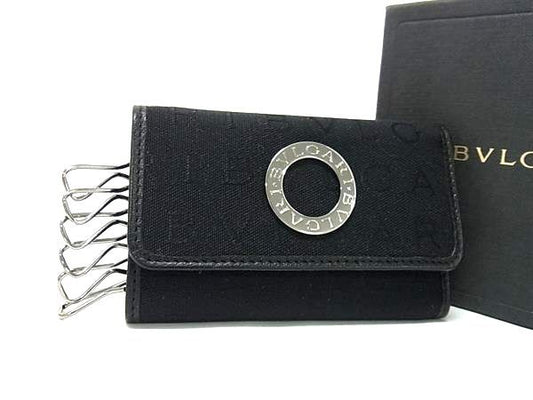 Bvlgari Logomania Canvas 6-stack Key Case Key Case Ladies Black Fm2844