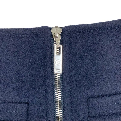 Louis Vuitton Monogram Skirt Navy Silver Zip