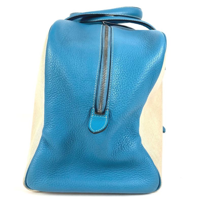 Hermes Boston Bag Victoria 43 Victoria 43 Toile Ash Blue Jean Blue
