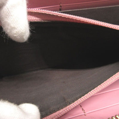 Gucci 410102 Leather Pink Round Zipper Long Wallet 1196 Gucci