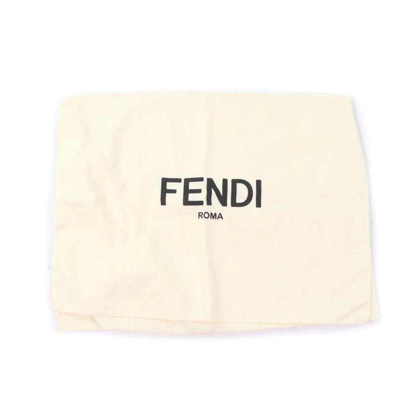 Fendi Fxt252 Cashmere Blend Zucca Pattern Fringe Scarf With Fur Pocket Stole