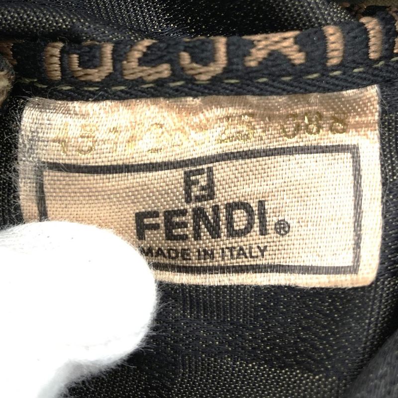 Fendi 257 088 Mini Handbag Brown Nylon Canvas Vintage Women Men