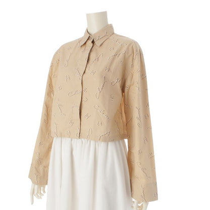 Chanel 98P Cotton Written Logo Coco Mark Cropped Short Sleeved Shirt Top P12983
