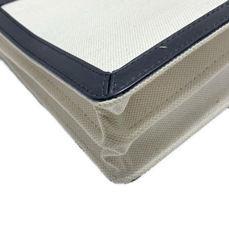 Balenciaga Shoulder Bag Navy Pochette 339937 Ivory And Black Leather