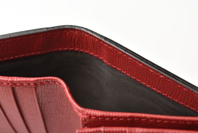 Gucci Mini Wallet Card Case Fold Wallet Blooms Flower Print Leather Cherry