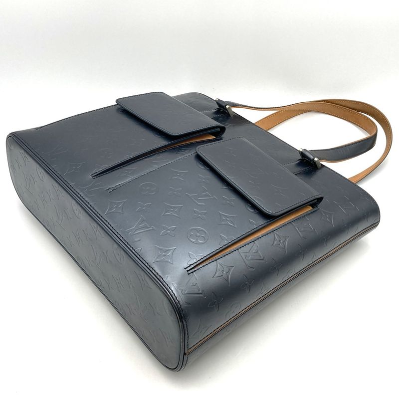 Louis Vuitton M55105 Wilwood Tote Bag Monogram Matte Leather Navy Women Men