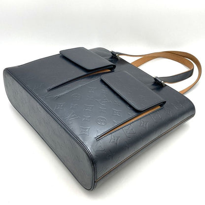 Louis Vuitton M55105 Wilwood Tote Bag Monogram Matte Leather Navy Women Men