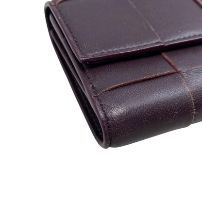 Bottega Veneta Trifold Wallet Maxi Intrecciato 651372 Leather Purple Gold